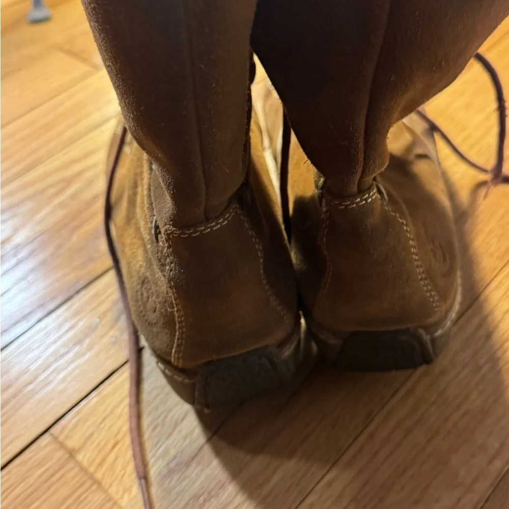 Timberland Suede Leather Winter Snow Boots Brown Lace Up Women's Size‎ 8.5